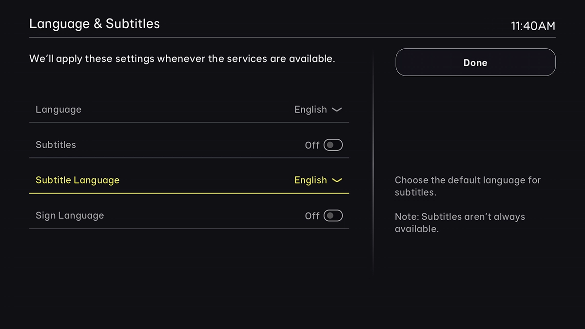 Highlight Subtitle Language.