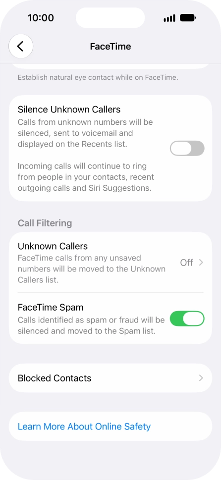 Press Unknown Callers. Press Unknown Callers.