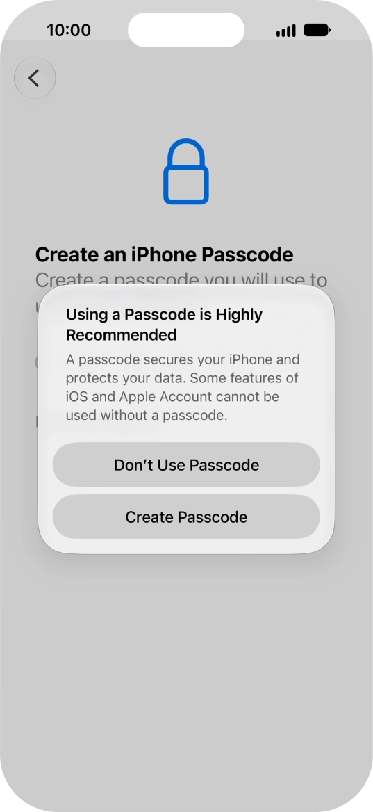 If you turn off the function, press Don't Use Passcode. If you turn off the function, press Don't Use Passcode.