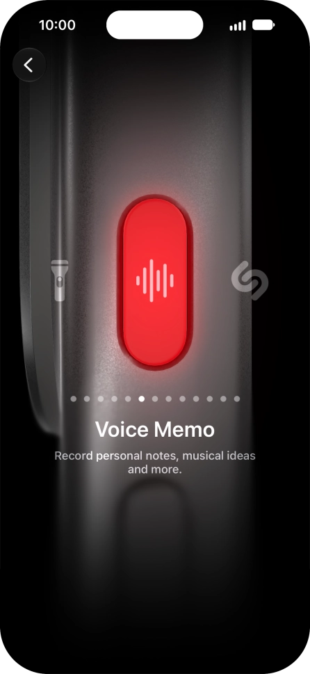 Slide your finger right or left on the screen to select the required function. Slide your finger right or left on the screen to select the required function.