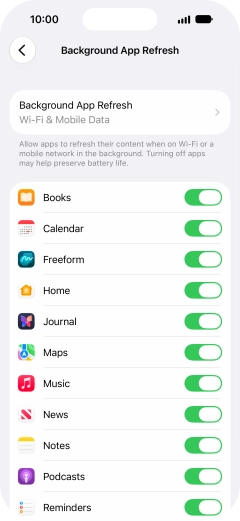 Press Background App Refresh. Press Background App Refresh.
