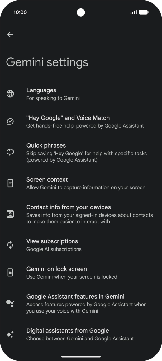 Follow the instructions on the screen to select the required settings.