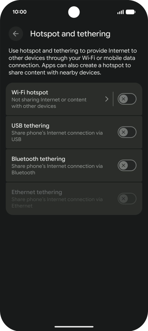 Press Wi-Fi hotspot.
