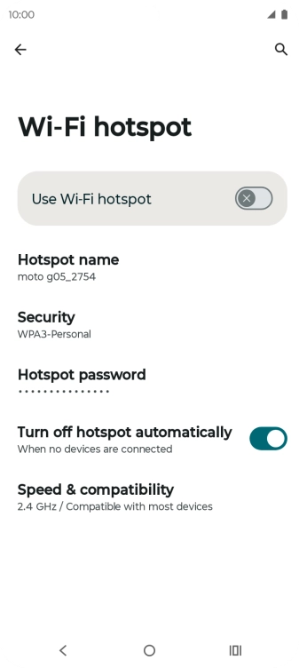 Press Hotspot password.