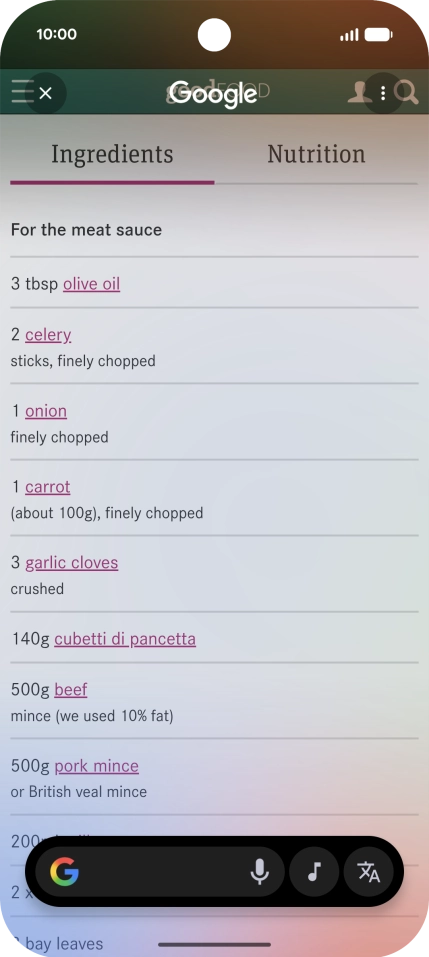 Press the translate icon.