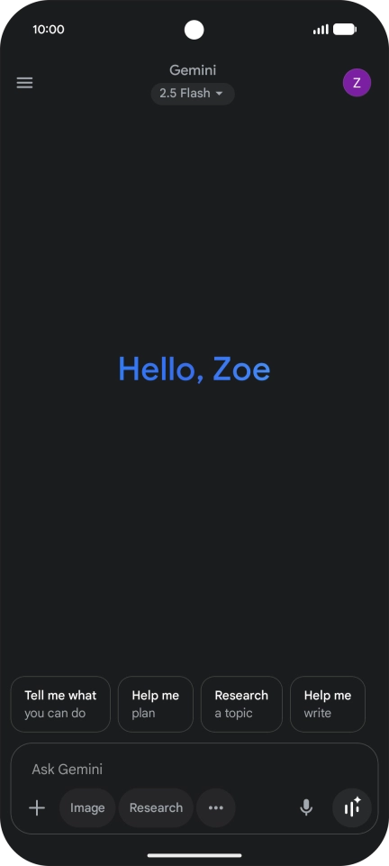 Press the profile icon.