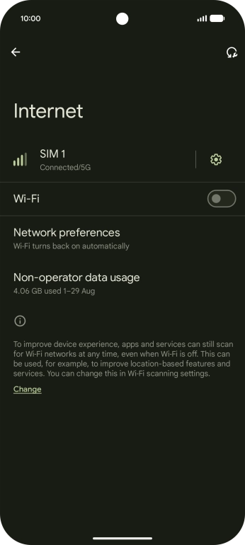 Press the indicator next to 