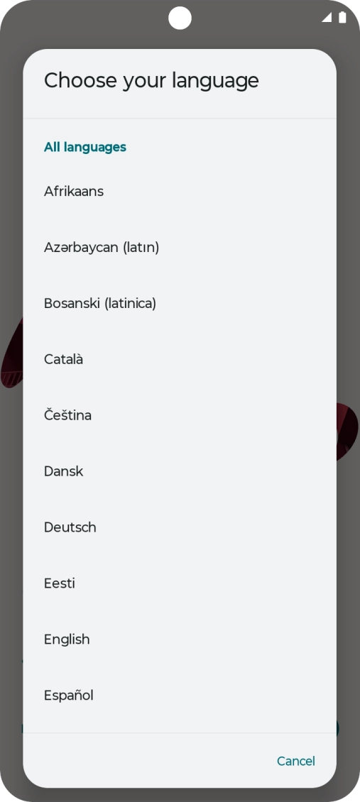 Press the required language.