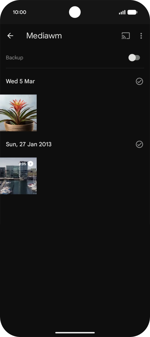 Press and hold any picture or video.