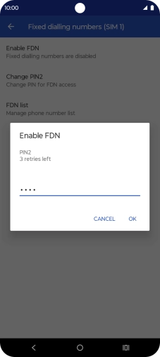 Key in your PIN2 and press OK. The default PIN2 is 0000.