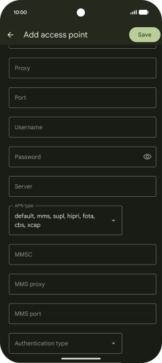 Press the drop down list next to 