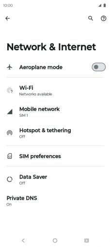 Press Mobile network.