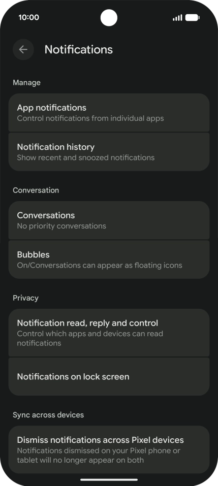 Press App notifications.
