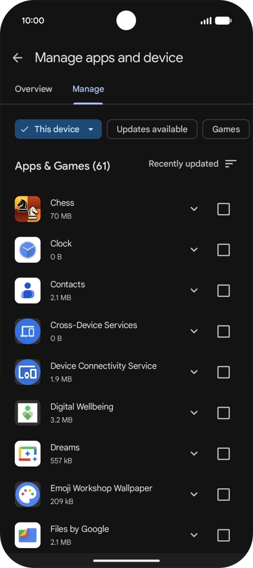 Press the required app.