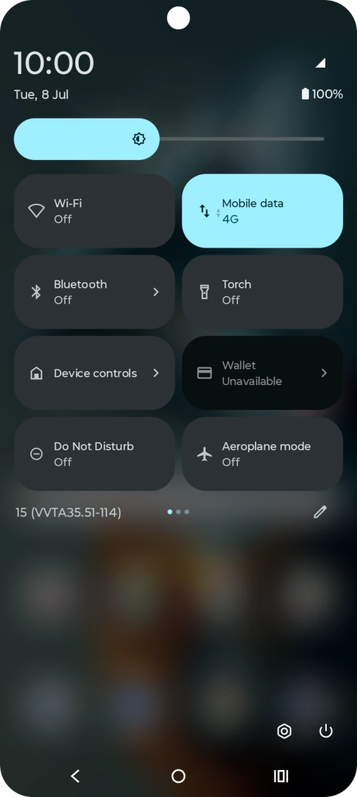 Press the settings icon.