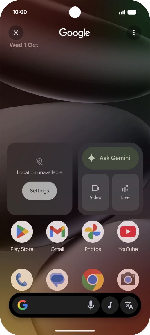 Press the music icon to start searching.