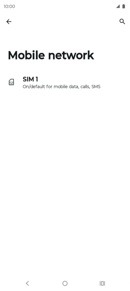 Press the name of the SIM.