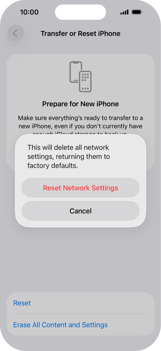Press Reset Network Settings.