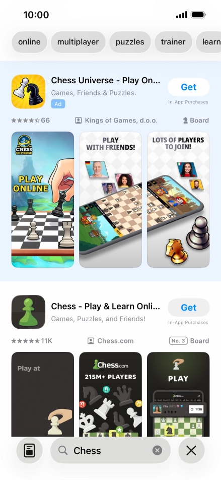 Press the required app.