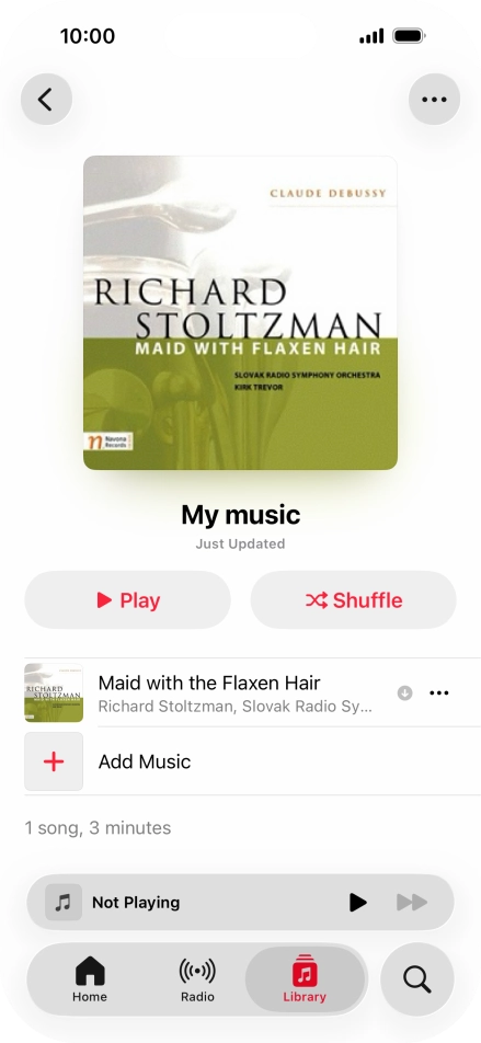 Go to the required category or playlist and press the required audio file.