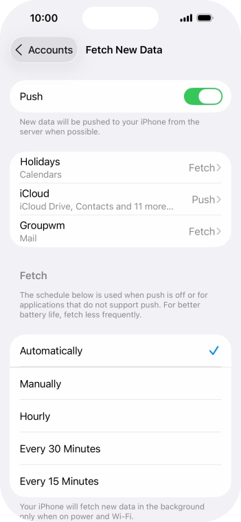 Press the indicator next to 