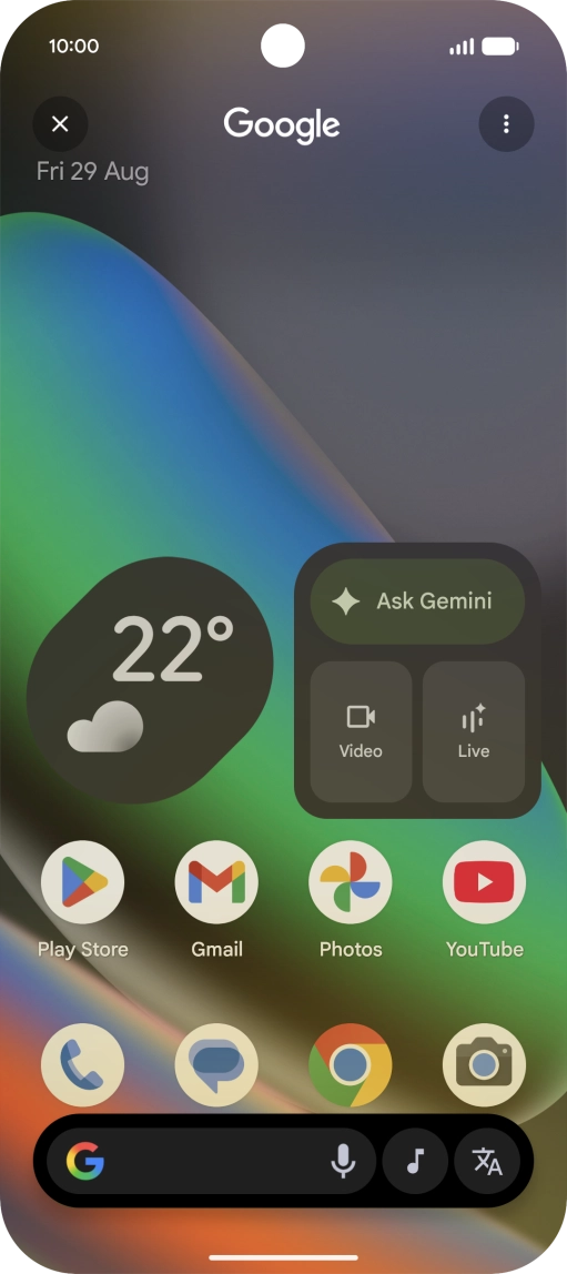 Press the music icon to start searching.