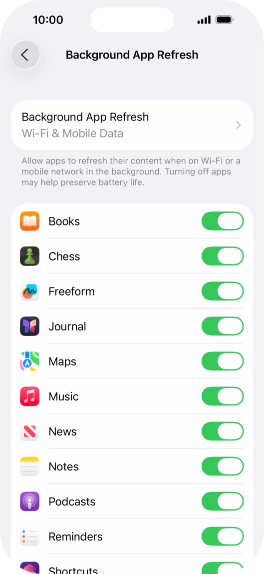 Press Background App Refresh.