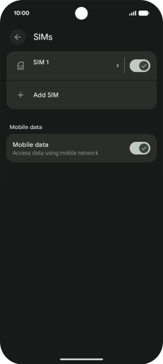 Press the name of the SIM.