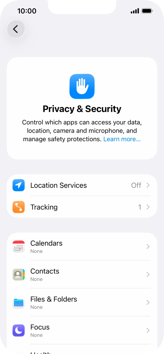 Press Location Services.