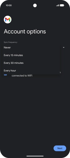 Press the required setting.