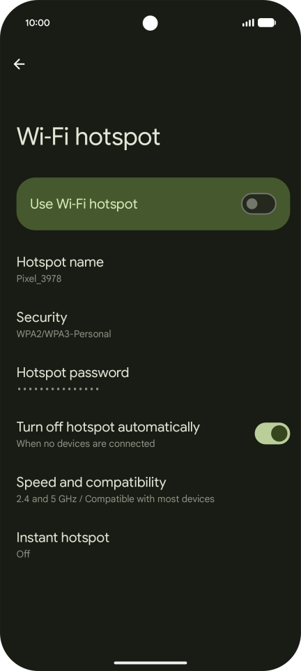 Press Hotspot name.