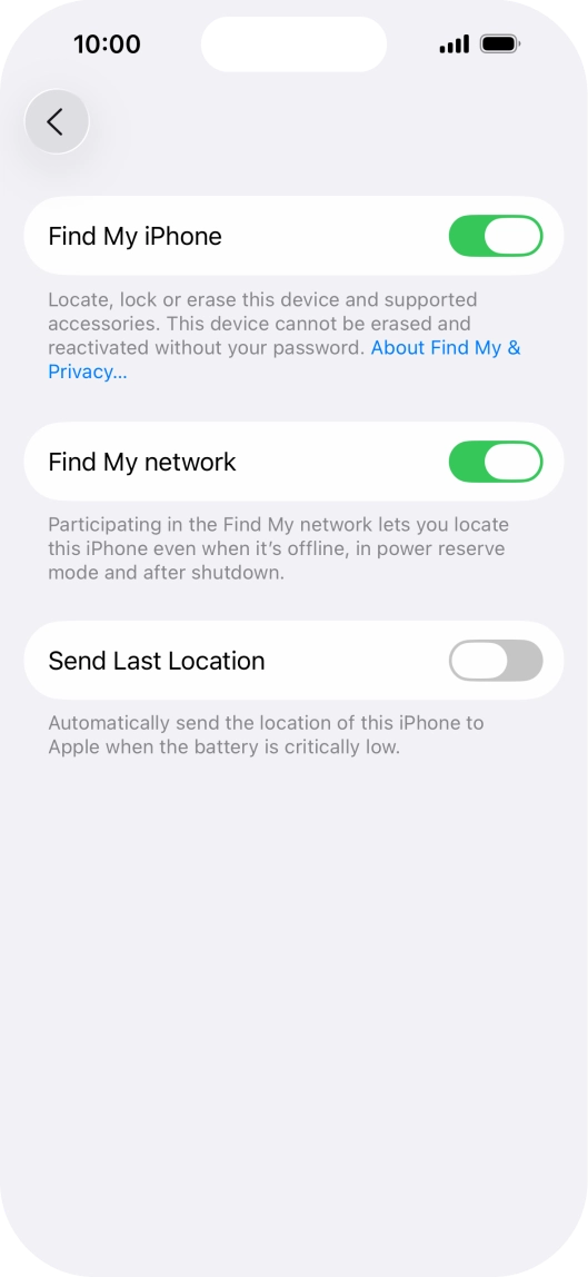 Press the indicator next to 