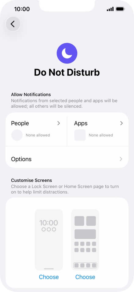Press People and follow the instructions on the screen to select which contacts you would like to receive calls and notifications from when Do Not Disturb is turned on.