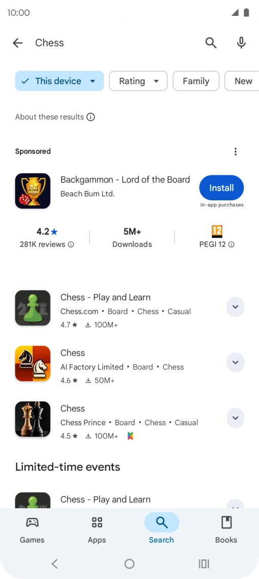 Press the required app.