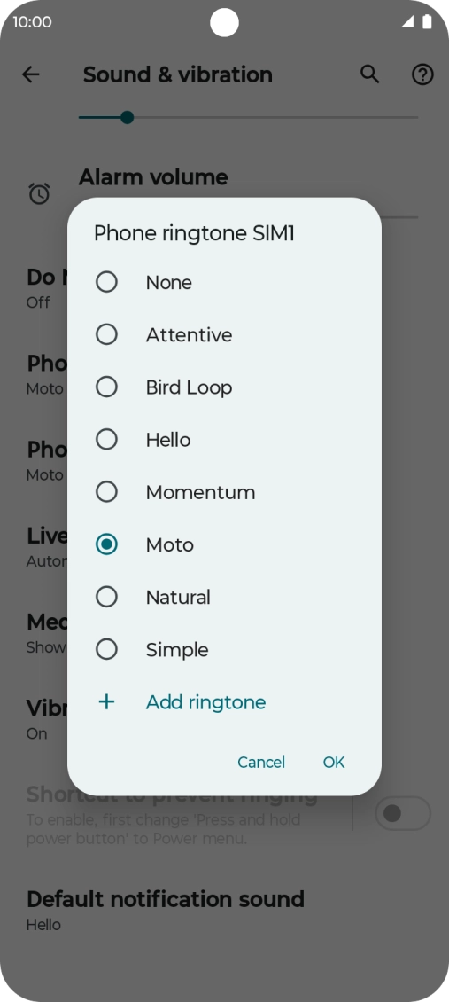 Press the required ring tones to hear them.
