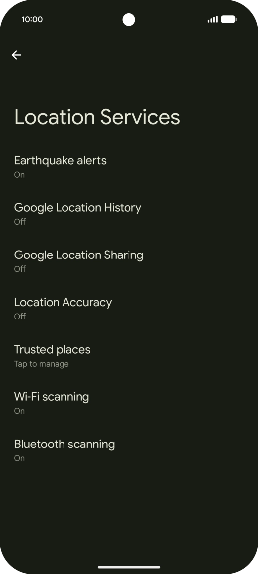 Press Location Accuracy.