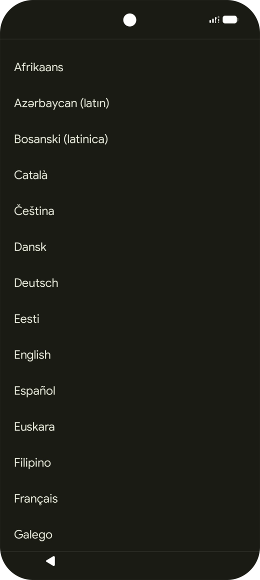 Press the required language.