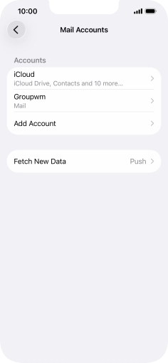 Press the name of the email account you've just set up.