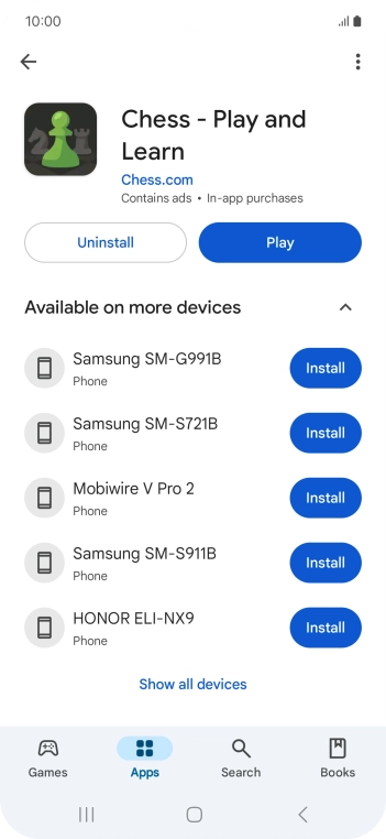 Press Uninstall.