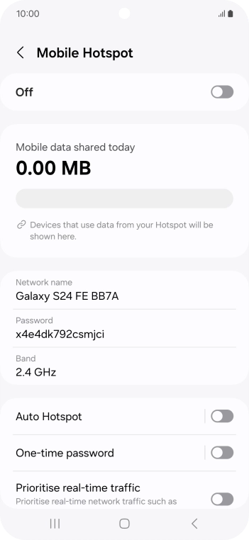 Press Network name.