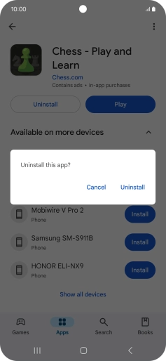 Press Uninstall.