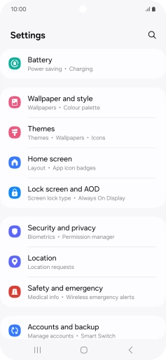 Press Security and privacy.