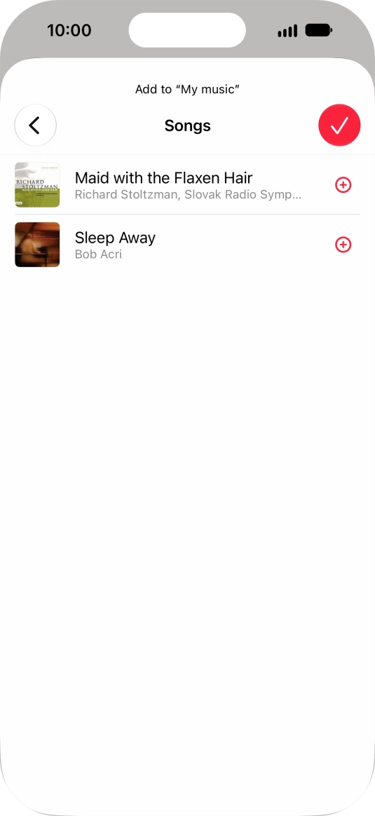 Go to the required category and press the add icon next to the required audio file.