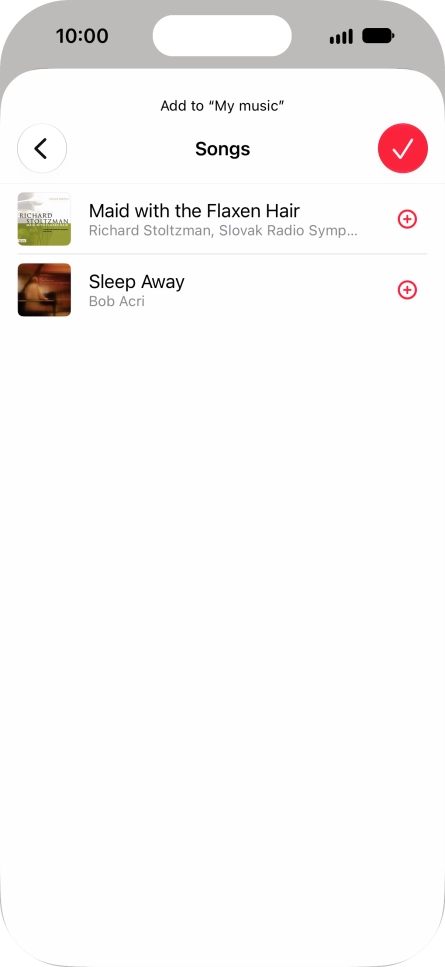 Go to the required category and press the add icon next to the required audio file.