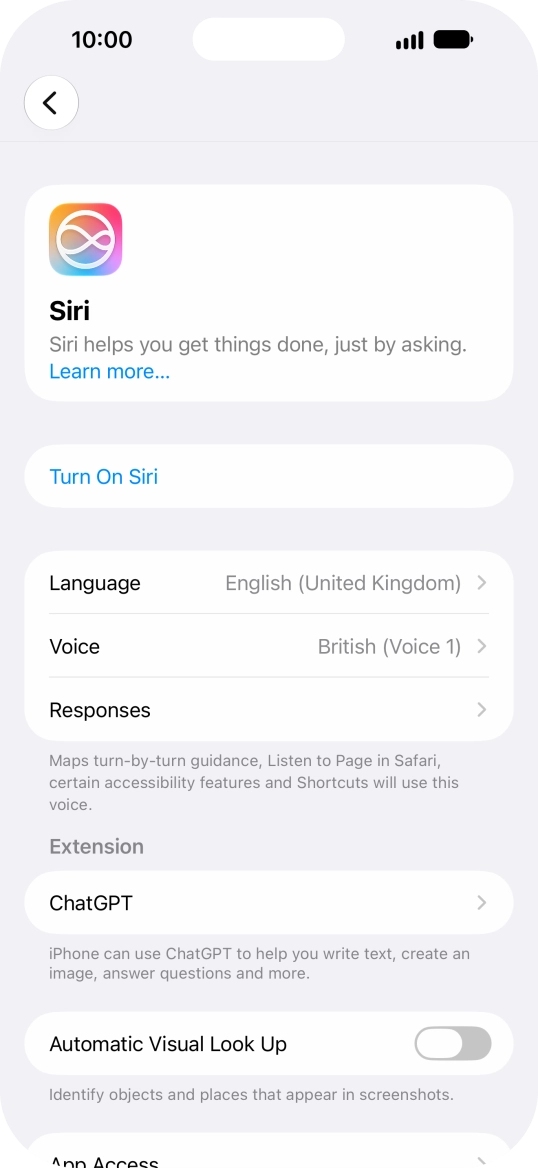 If it's the first time you use Siri AI, press Turn On Siri.