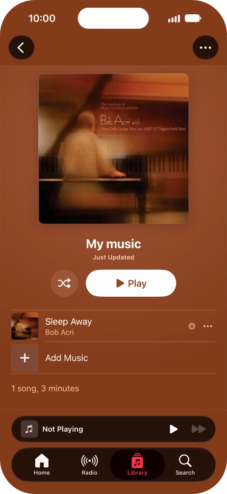 Go to the required category or playlist and press the required audio file.
