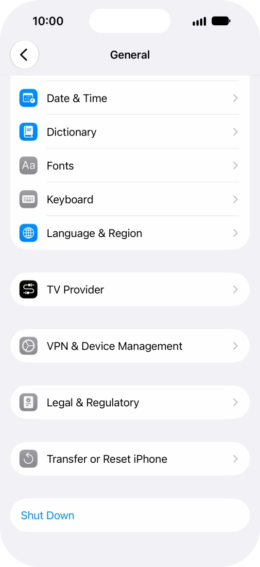 Press Transfer or Reset iPhone.