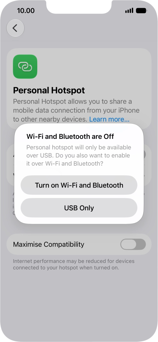 If Wi-Fi is turned off, press Turn on Wi-Fi and Bluetooth.