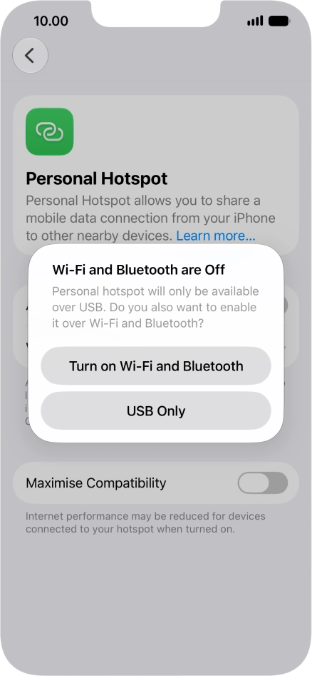 If Wi-Fi is turned off, press Turn on Wi-Fi and Bluetooth.