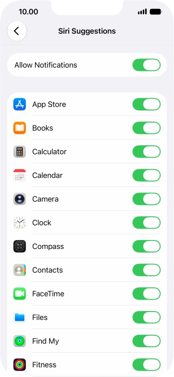 Press the indicator next to 